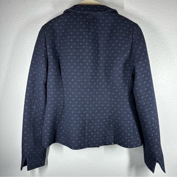 Nina McLemore Blazer Jacket Women's 4 Navy‎ Cotton Wool Blend Silk Lining Career - Picture 5 of 7